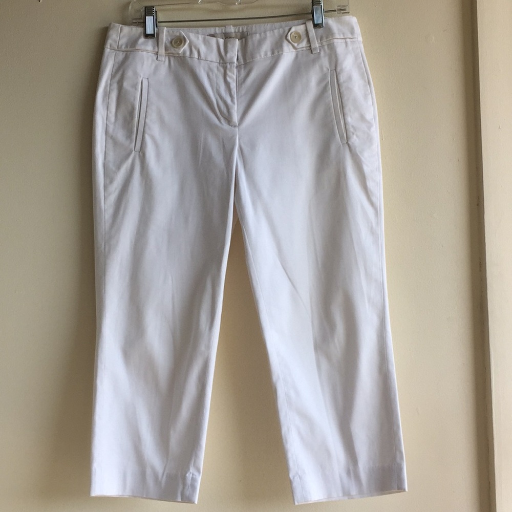 Loft Petite white cropped pants 3/4 length sz 6P